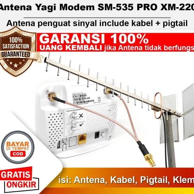 Antena Penguat Sinyal Modem Router Smartcom Sm-535 Pro Xm-220 Yagi Extreme 3 New Stok