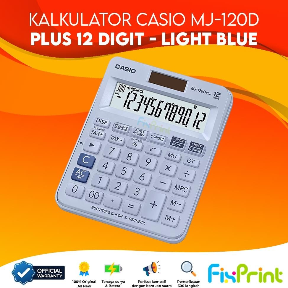 

Calculator Casio MJ 120D Plus 12 Digit Kalkulator Desktop Check and Correct MJ-120D 12 Digits Cek Ulang Pink Light Blue Black Original Garansi Resmi