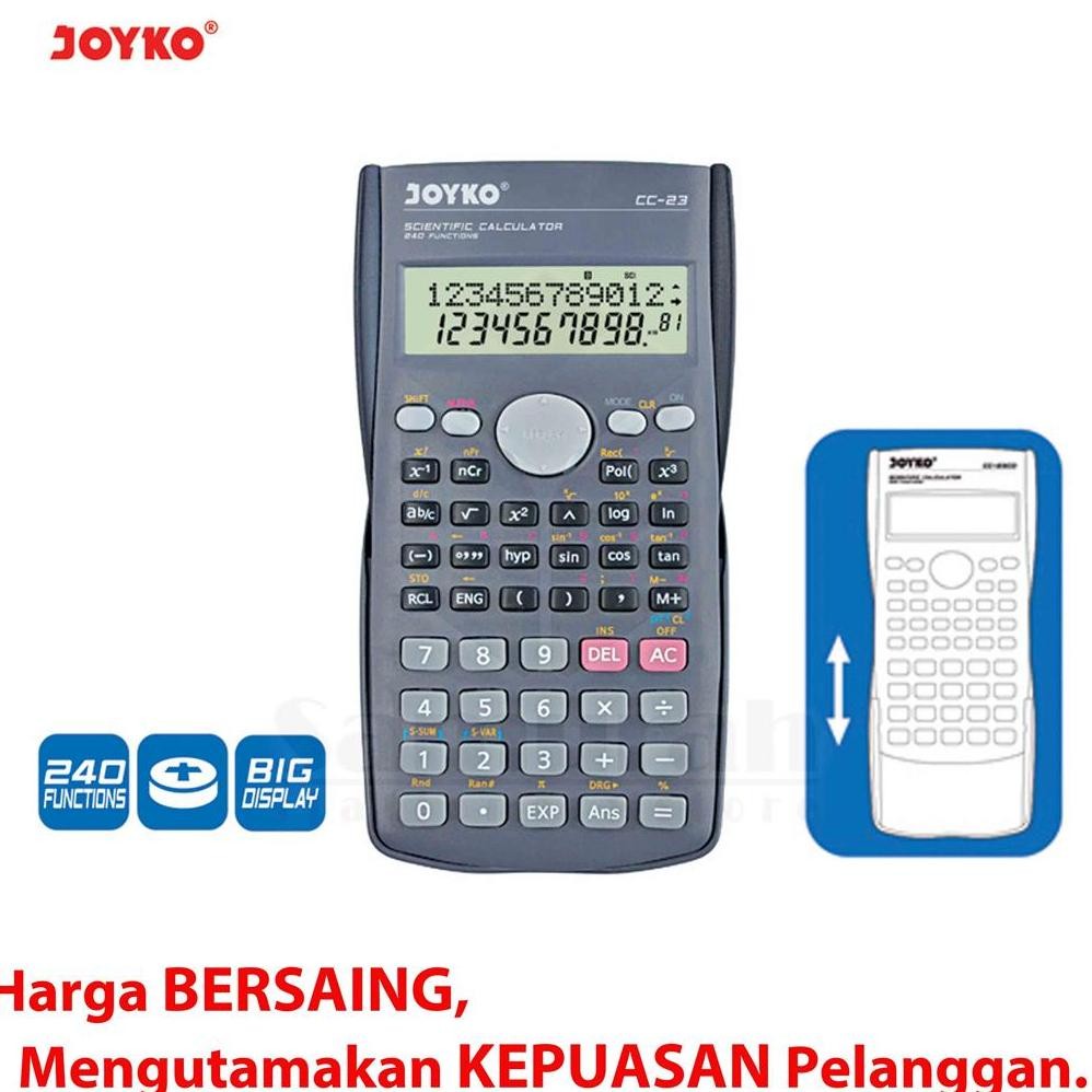 

Kalkulator Meja Joyko CC 23 Sin Cos Tan 240 Functions / Calculator Rumus CC-23