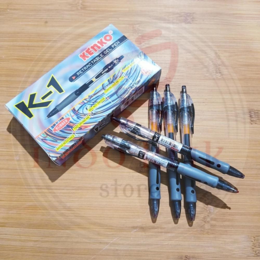 

Pulpen Gel K1 Kenko / Ballpoint Gel K-1 0.5 mm / Pen Cetek Hitam Biru K 1 Murah