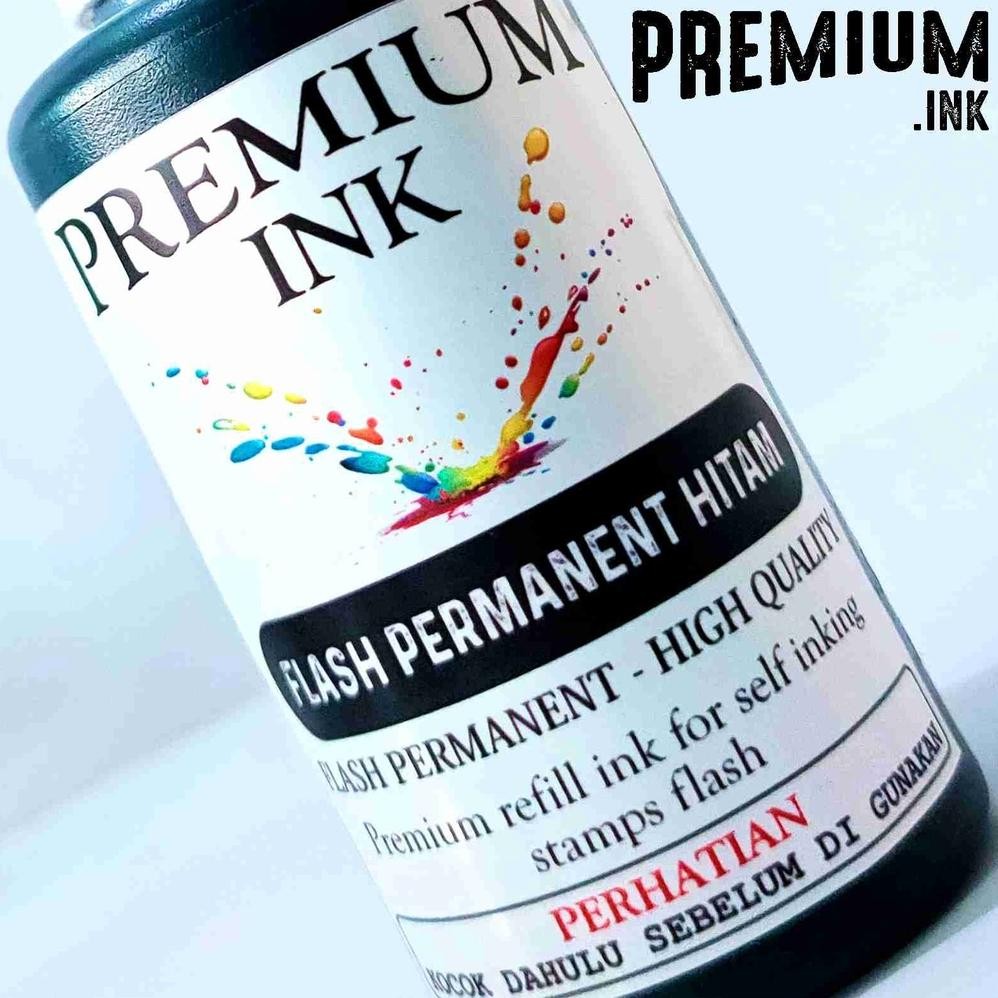 

Tinta Stempel Flash Permanen 100ml - Free Botol Refill 10ml - Tinta Stempel Plastik Mika Kaca Styrofoam DLL