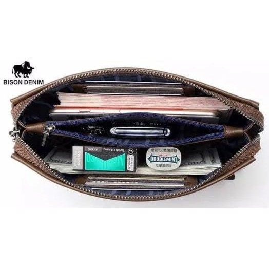 Grosir Bison Denim-Handbag Pria Clutch Bag Luxury (Bison N2257-2B)