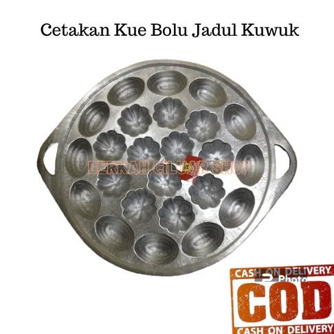 Cetakan Kue Bolu Jadul / Cetakan Kue Kuwuk Jadul Manggis / Cetakan Kue Bolu Belimbing 24 Lubang Grat