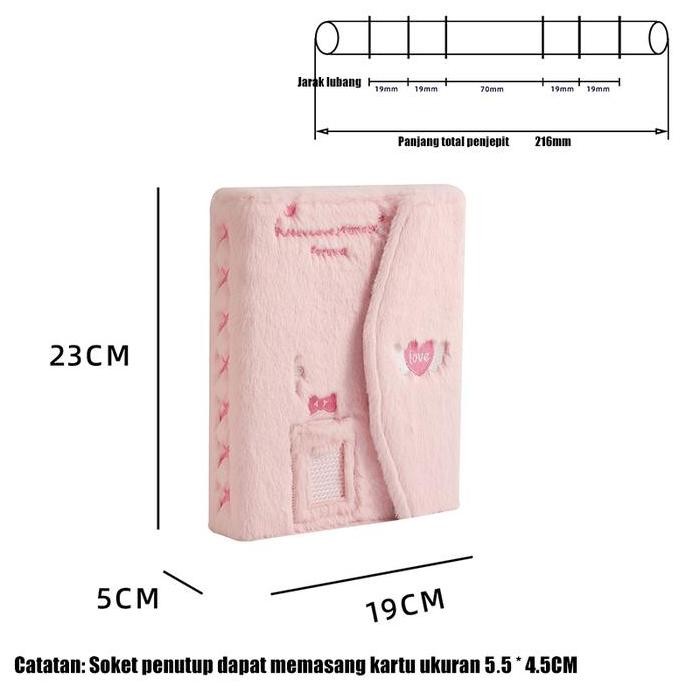 

(A5 Size)Binder Photocard Album PC Fluffy Bulu Plush Collect Book Binder Album Photocard Tempat Foto lc