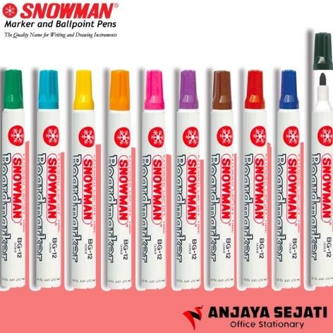 

Spidol Whiteboard Marker Snowman BG- Lusinan - 12pcs