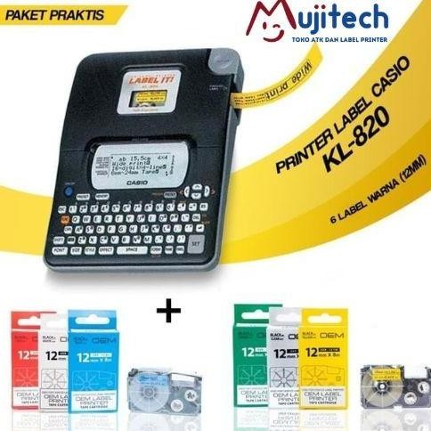 

Paket Praktis Casio Kl-820 Dan Label 12Mm All Colors New Stok