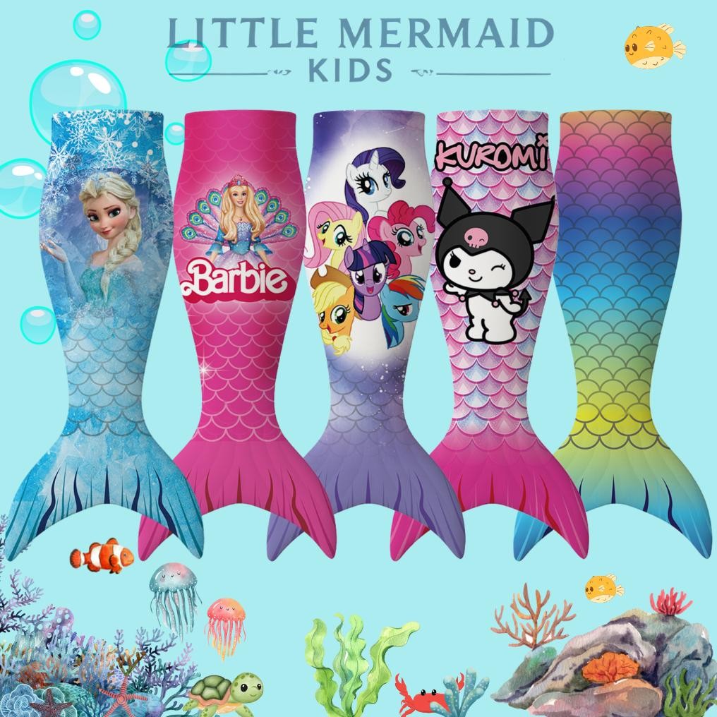 Kostum Mermaid Princess Baju Renang Putri Duyung Anak Perempuan Terbaru Premium Murah Elsa, barbie, 