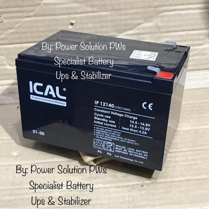 HARGA DISC - ICal Ip12140 ( 12v 14Ah ) Accu Aki Baterai Kering Ups Ical 12v 14Ah