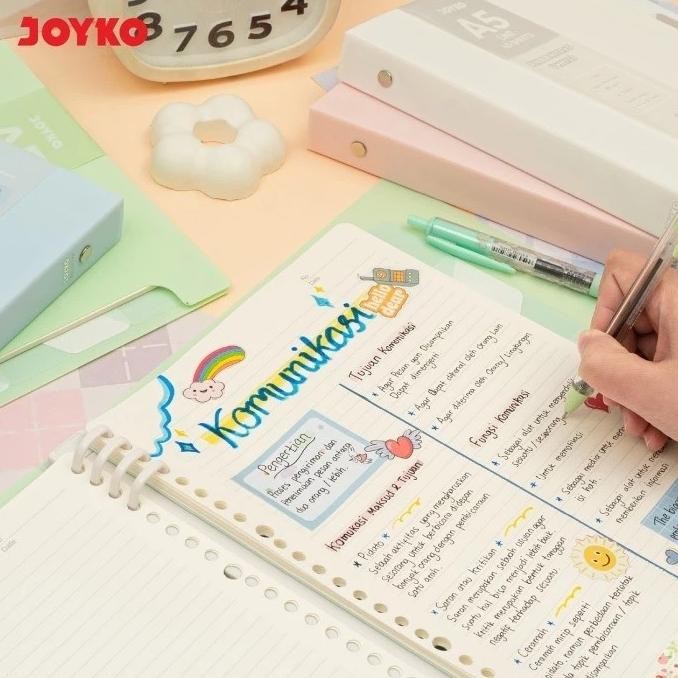 

JOYKO Binder Note Book BN-105 A5/B5 - Buku Catatan Texture Cover Warna Pastel Lucu Murah