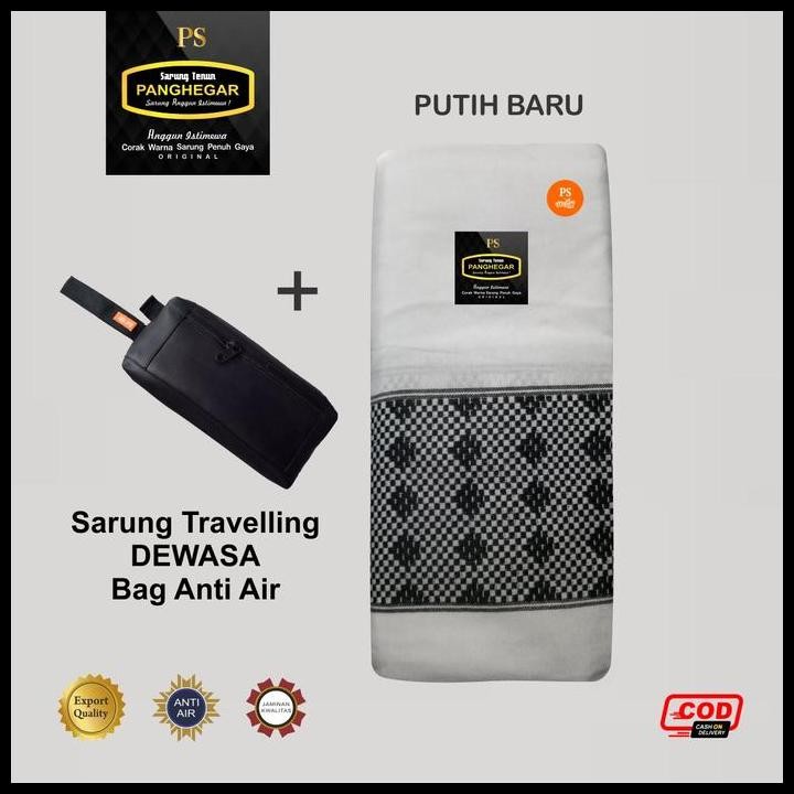 Terlaris Sarung Sholat Traveling Dewasa Santri Motif Polos Tenun Timbul Doby Berlian Kemasan Pouch T