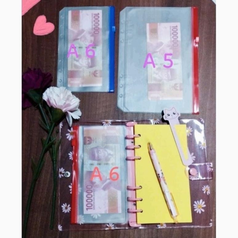 

PAKET Binder A6 Hemat 4 Ziplock, Menabung Dirumah, Saving Challenge Binder Keuangan