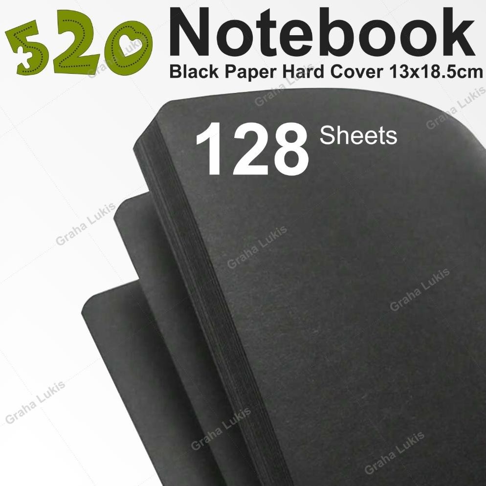 

520 Notebook Black Paper Hard Cover 13x18,5mm