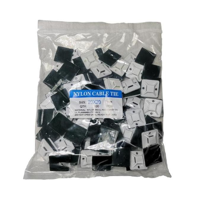 

HOT SALE Kabel Tie Mount 20x20 (Pengait/Pengikat Kabel) ISI 100PCS