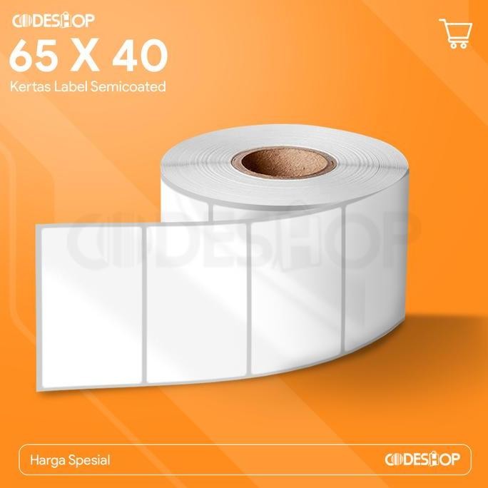 

JUAL STICKER BARCODE LABEL UKURAN 65 X 40 SEMICOAT SEMICOT