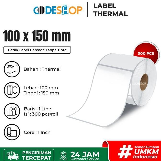 

HARGA DISKON Stiker Label Resi Pengiriman Marketplace 100x150 mm Thermal A6 300 Pcs