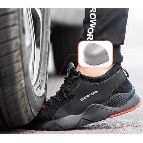 Sepatu Safety Sneakers Pria Sport Shoes hitam