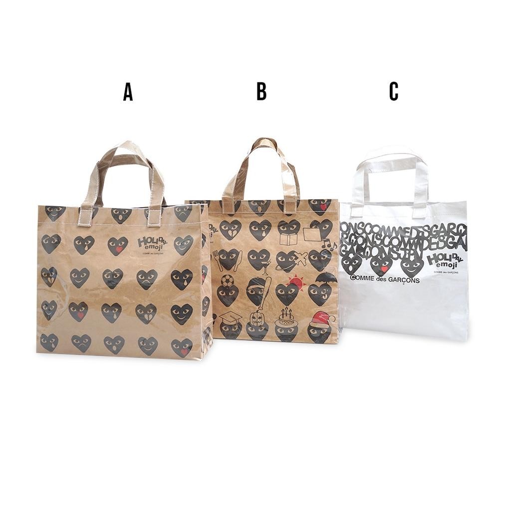 Original Cdg Holiday Emoji Pvc Craft Paper Tote Bag Ah-57