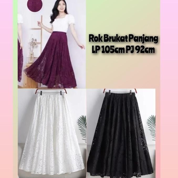 Baru- Rok Brukat Panjang Rok Wanita Muslimah Kekinian
