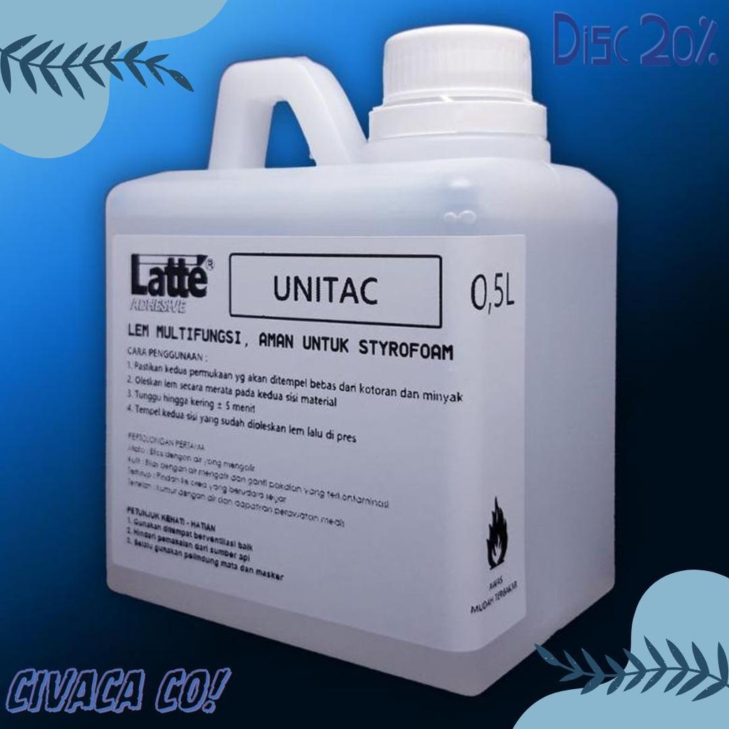 

Jual Lem Styrofoam Cair Latte Unitac 500 Gr Untuk Gabus Prakarya Flash Sale! Diskon Hingga 70%