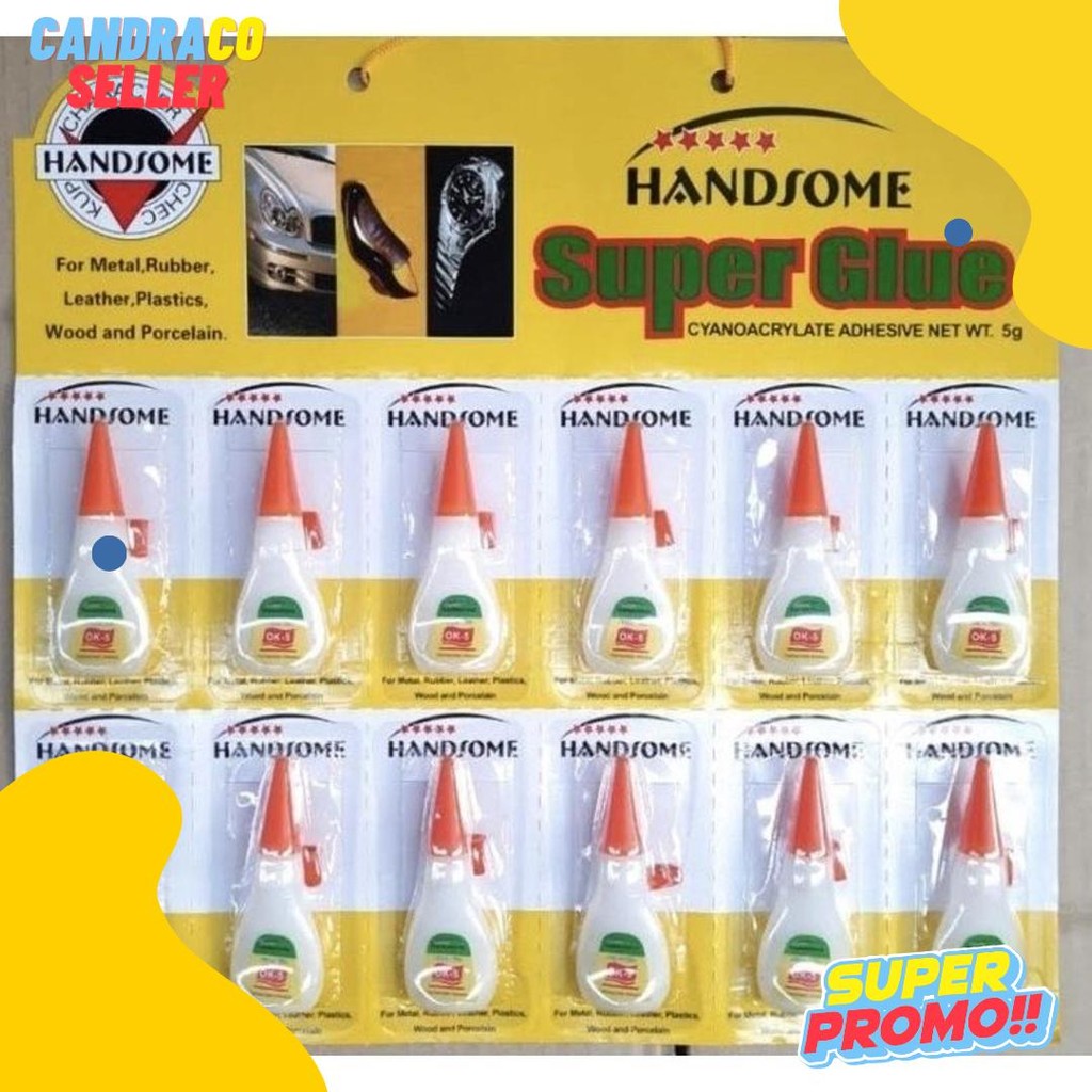 

Lem Handsome Super Glue 5Ml Harga Untuk 1 Renceng 12 Pcs Diskon