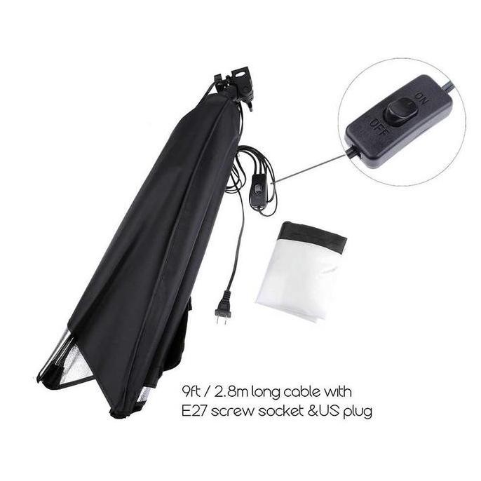 TERMURAH - PAKET SOFTBOX E27 50 x 70cm + Lampu Bohlam 45W Light Stand Reflektor Boom Arm Studio Vide