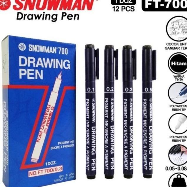 

BEBAS ONGKIR - Drawing Pen Snowman FT 700 0.05 0.1 0.2 0.3 0.4 0.5 0.6 0.7 0.8 mm - 1 lusin isi 12 pcs