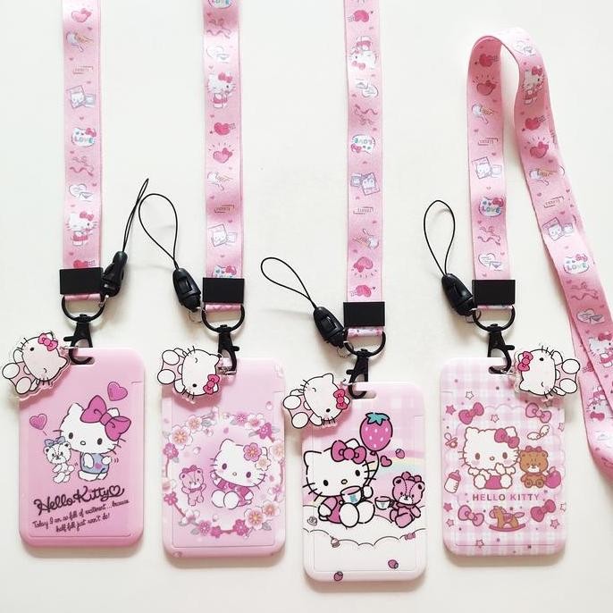 

READY ID Card Holder Name Tag Lanyard / Kalung Kartu Cute Hello Kitty Sanrio NEW