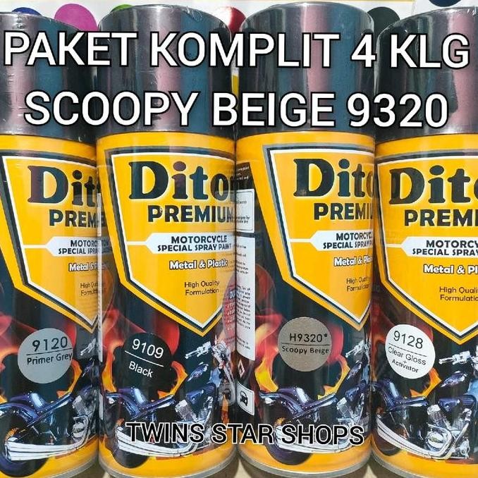 READY Diton Premium Paket Lengkap 4 Kaleng 400cc Scoopy Beige 9320 Metalic Metalik  Primer Grey 9120