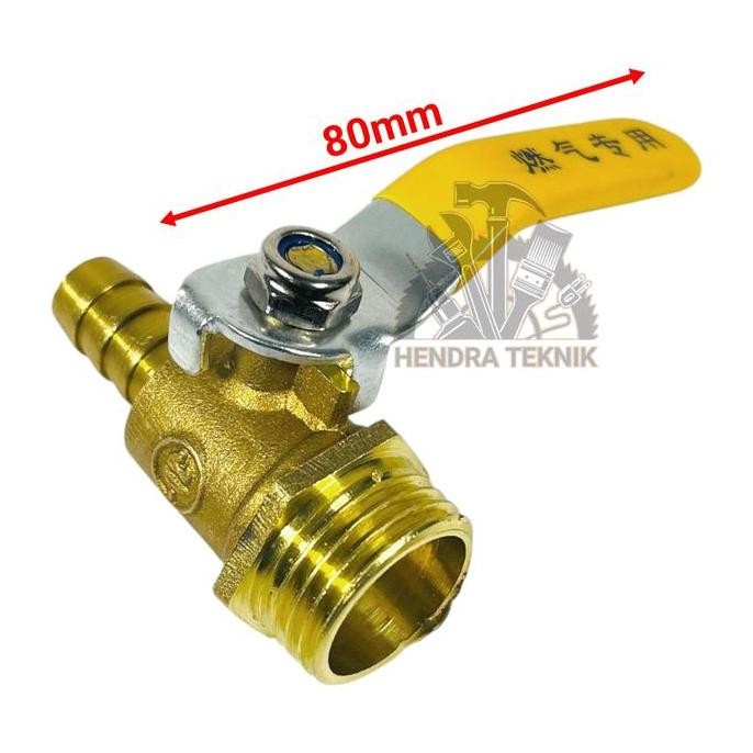KNH - KRAN GAS ELPIJI DRAT LUAR 1/2" KUNINGAN GAS COCK STOP KRAN ANGIN DAN GAS 3/8" KERAN OVEN ELPIJ