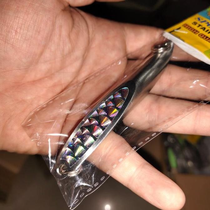 Tersedia umpan spoon hologram silver stainless spoon tempe spoon pancing 304