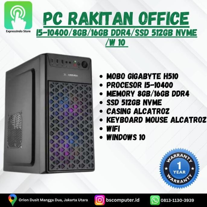 Pc Rakitan core i5 10400 exclude monitor generasi 10