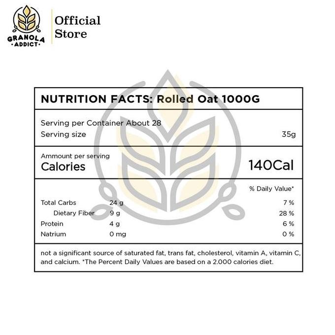 

Granola Addict - Paket Rolled Oat 1Kg + Chia Seed 250G Terbaru