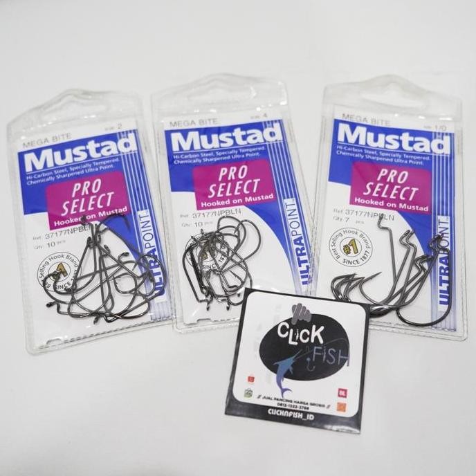Tersedia WORM HOOK / Kail Pancing Softlure Mustad PRO SELECT Mega Bait 37177NP