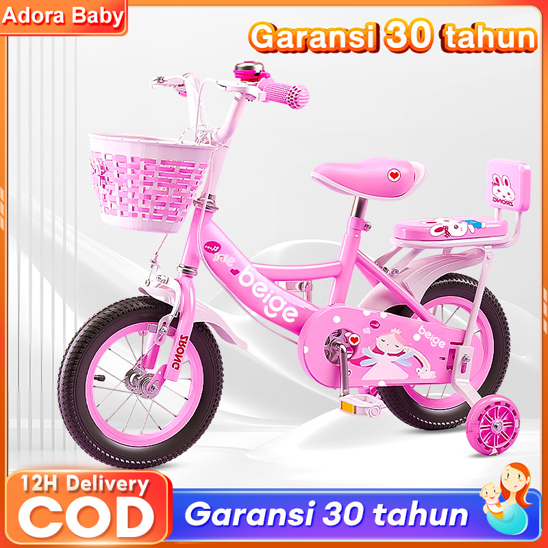 Sepeda anak usia 3 - 12 tahun 18 inch Cewek Keranjang REM sepeda anak perempuan