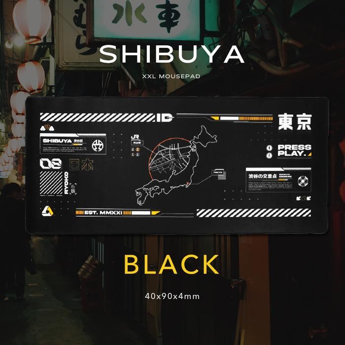 Shibuya Gaming Mousepad Deskmat By Press Play Original Dan Terpercaya