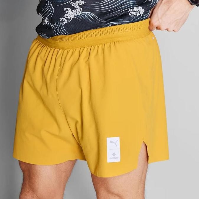 PUMA X SAYSKY SHORTS MEN - YELLOW RUNNING