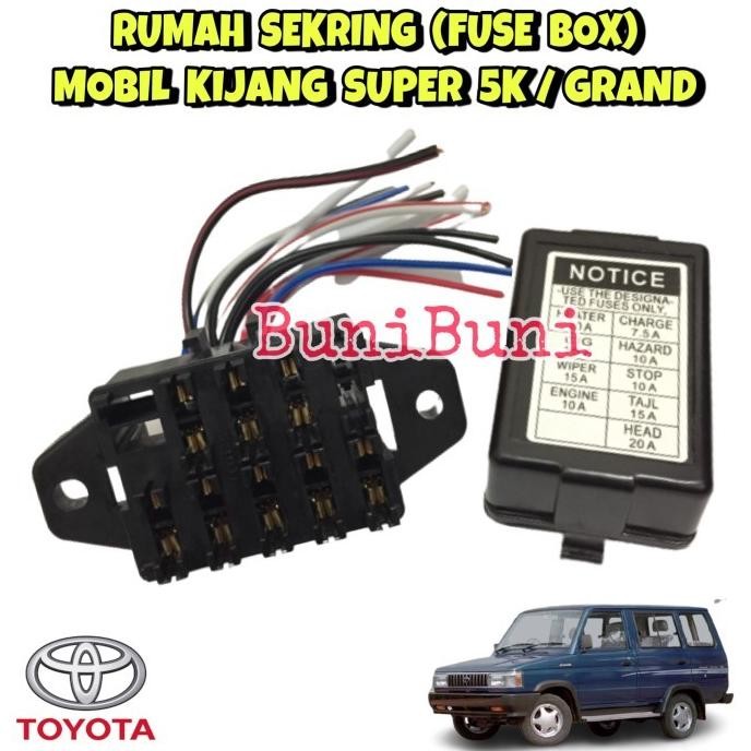 (Allthebest) Fuse Box / Rumah Sekring Sikring Mobil Kijang Super 5K / Rover / Grand