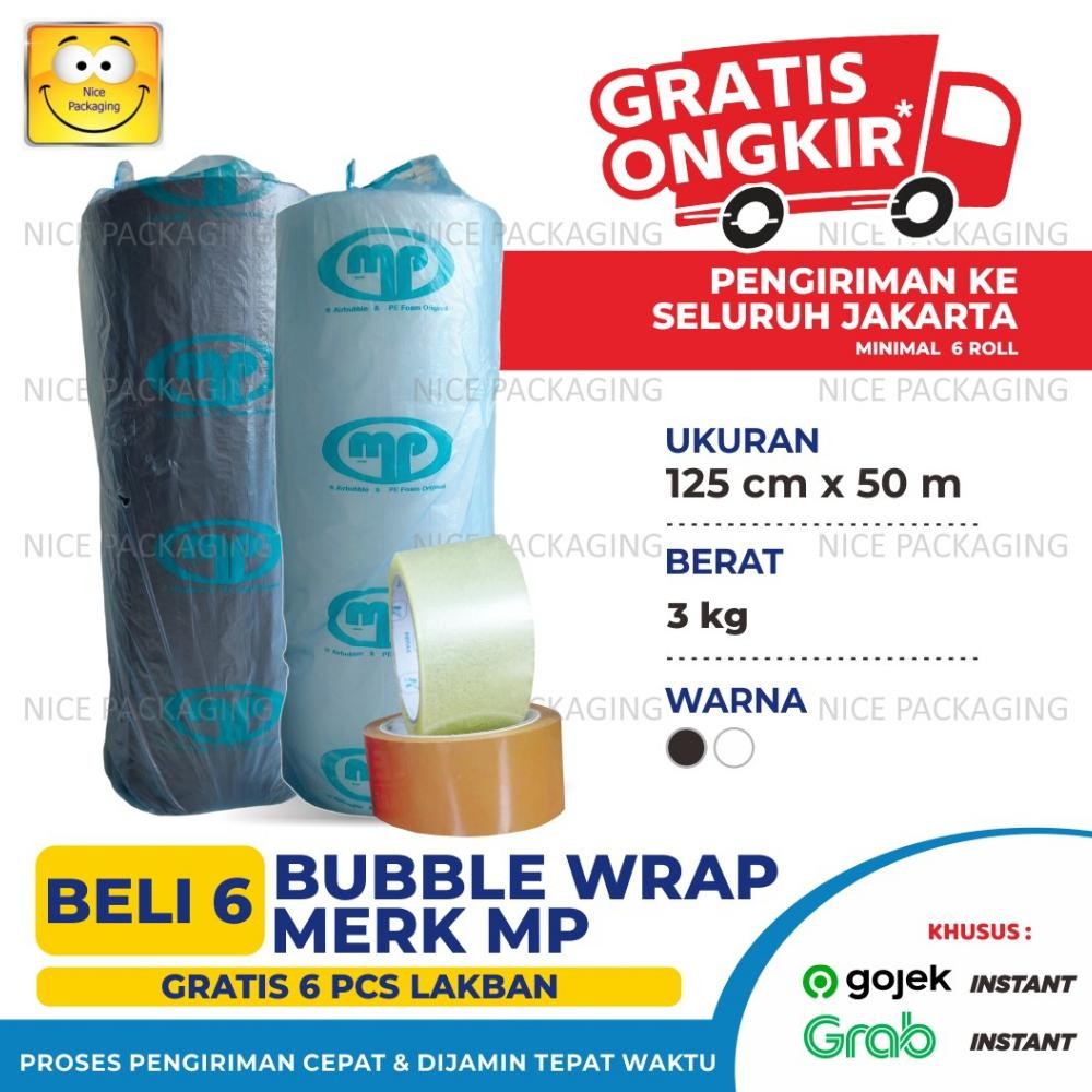 

Produk Baru!! Bubble Wrap MP 125cm x 50m Bening Hitam Tebal Murah Bubble Mulia Pack