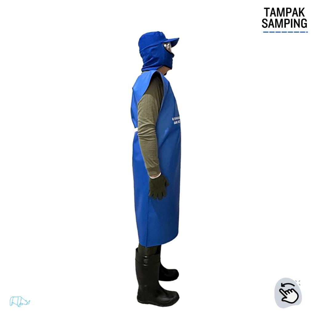 UNIWORKShop Celemek Anti Air dan Minyak Apron Waterproof Ponco Sprayer APD Semprot Bahan PVC