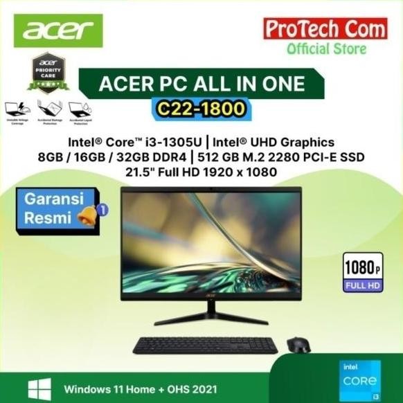 ACER PC ALL IN ONE C22-1800 I3-1305U 21,5" IPS FHD OHS W11