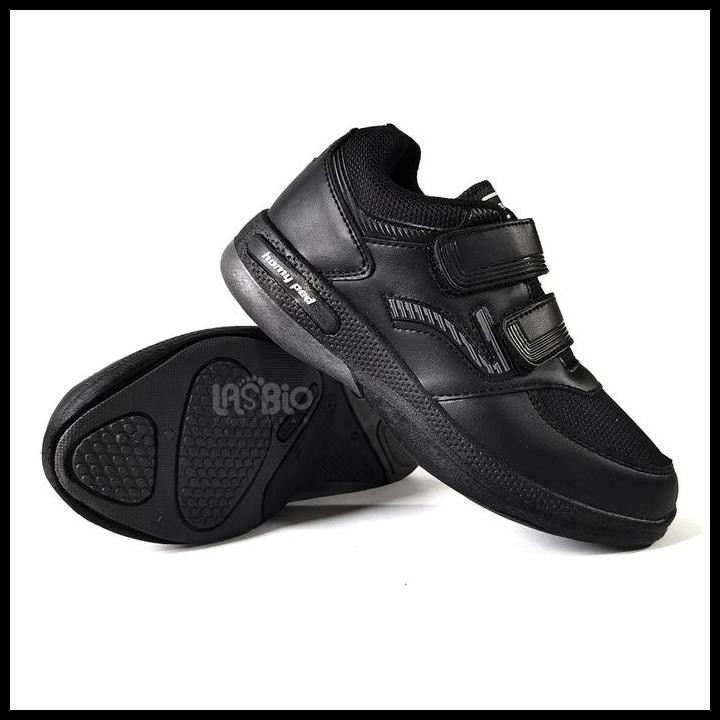 Terlaris Homyped Sepatu Sekolah Anak Cowok Cewek Tanpa Tali All Black Hitam Polos Tersedia Bundling 
