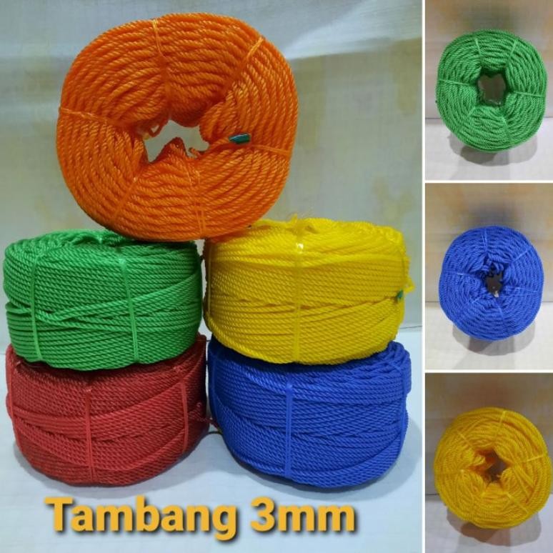 

TALI TAMBANG PE 3MM WARNA CERAH - TALI PLASTIK RINGAN DAN KUAT TERMURAH