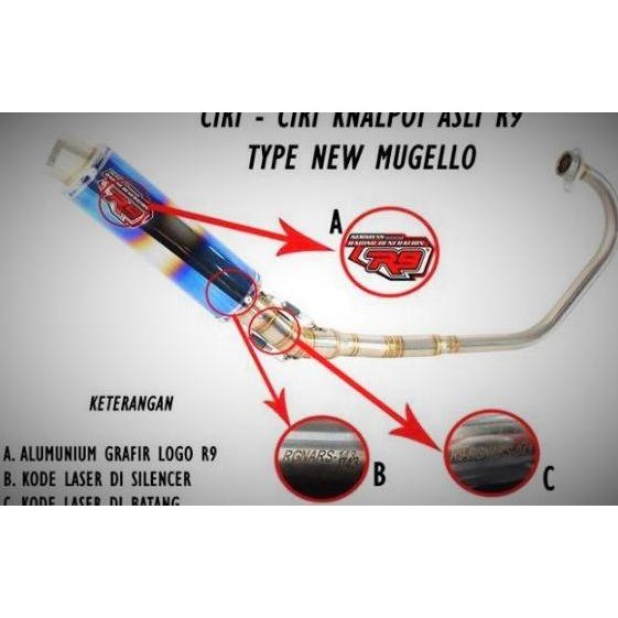 Knalpot R9 New Mugello Yamaha Mio Sporty/Mio Soul/Xeon