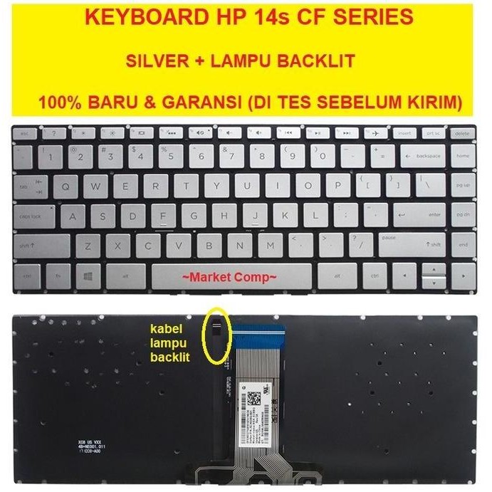 Keyboard Laptop HP 14s-cf2508tu 14s-cf2516tu 14s-cf2517tu 14s-cf2518tu