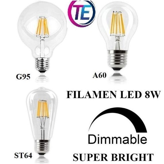 Tersedia LAMPU FILAMEN LED 8W / FILAMEN EDISON / LAMPU CAFE FILAMEN DIMMABLE
