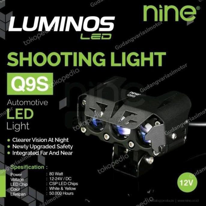 Tersedia lampu nine luminos led q9s harga sepasang promo