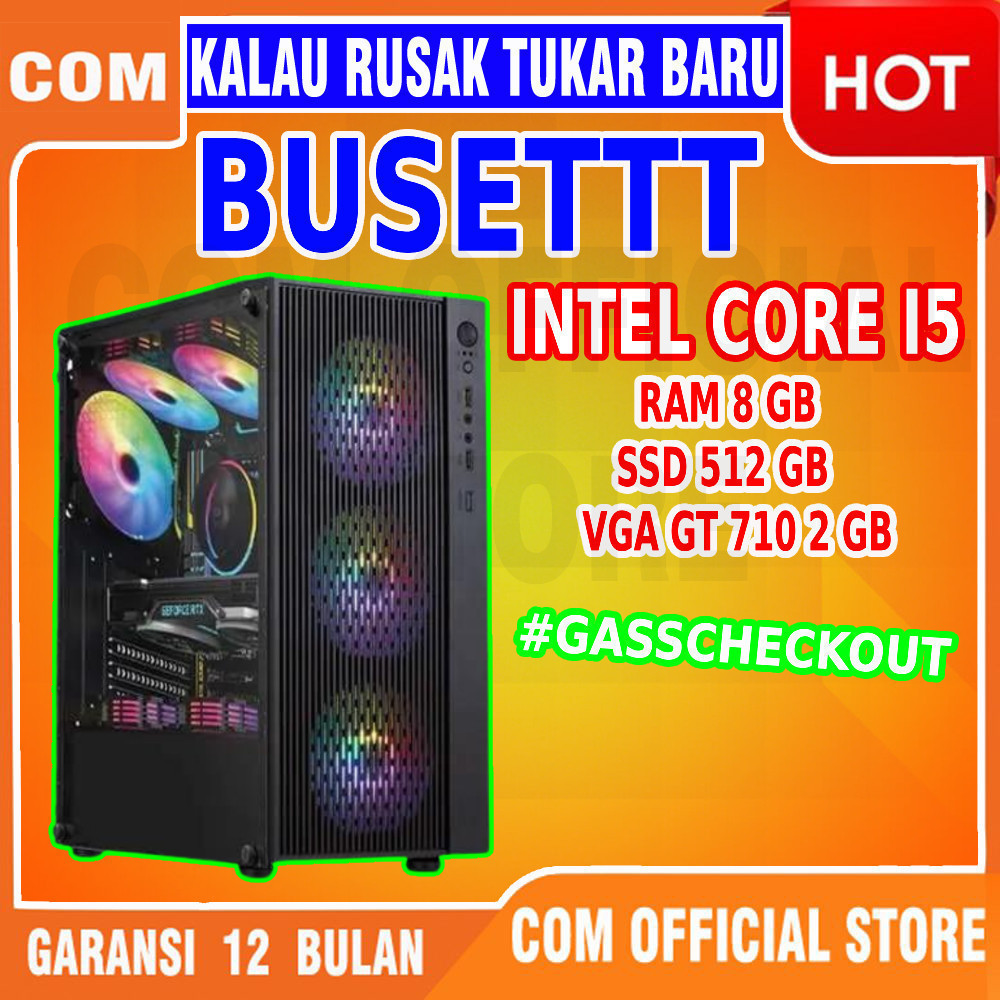 KOMPUTER GAMING FULL SET pc computer komputer CORE I5 RAM 8GB rakitan EDITING DESAIN