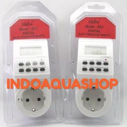 Timer Listrik 24 Jam Digital Heles / Stop Kontak Timer / Colokan Timer