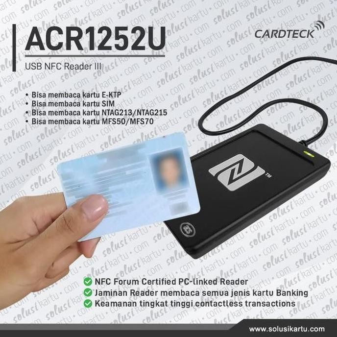 Acr1252U Usb Nfc Reader Iii Nfc Certified Forum Reader Rfid 1 Sam Slot
