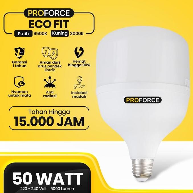 Tersedia Lampu Bohlam LED Proforce Eco Fit 50 Watt 5000 Lumen